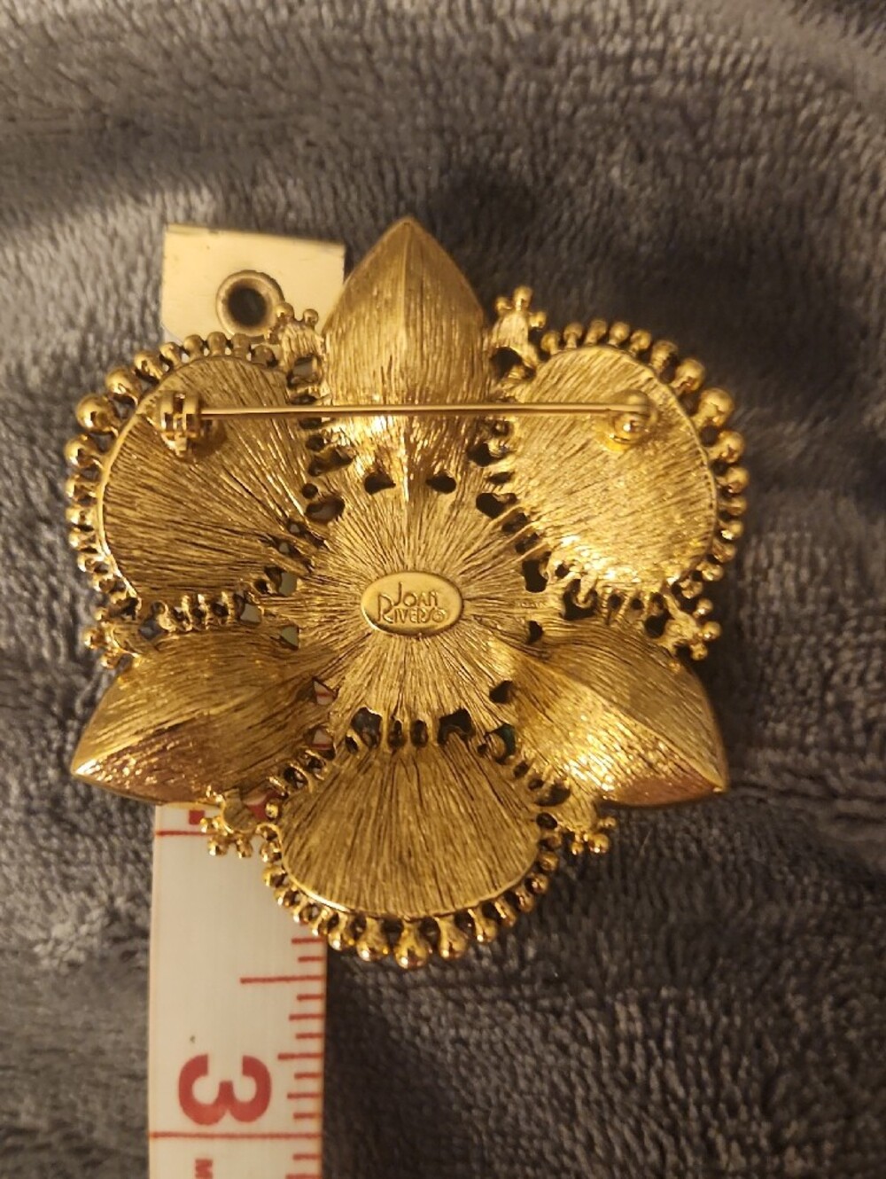 Joan Rivers Gold-Tone Brooch with Blue, Green & Pearl Accents - Picture 2 of 5